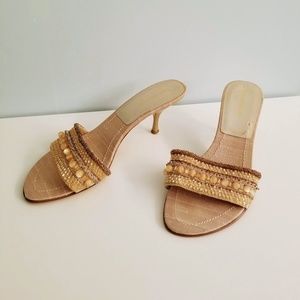 Vintage Enzo Angiolini 70s Beaded Heels